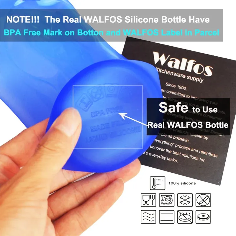 WALFOS Food Grade 500ML Creative Collapsible Foldable Silicone Drink Sport Water Bottle Camping Travel Plastic Bicycle Bottle
