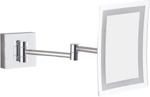 Wall-Mounted Makeup Mirror 8.5 Inch LED Makeup Mirror Metal Square Single Side Bathroom Mirror Bathroom Mirror