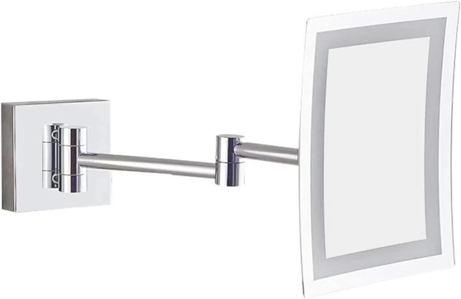 Wall-Mounted Makeup Mirror 8.5 Inch LED Makeup Mirror Metal Square Single Side Bathroom Mirror Bathroom Mirror