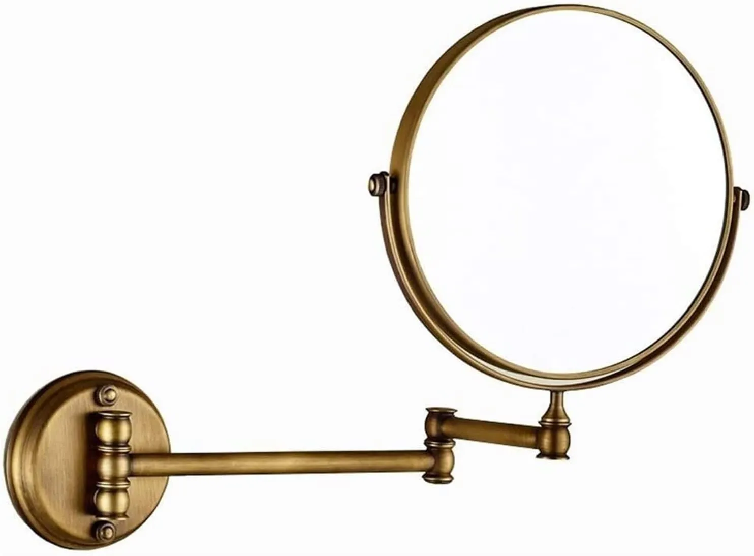 Wall-Mounted Makeup Mirror Bathroom Copper Beauty Mirror 8 Inch Makeup Mirror Wall Telescopic 3X Magnifying Mirror