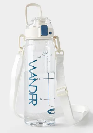 WANDER 30oz BPA Free Plastic Water Bottle Sports Reusable Bottle with Leak-Proof Lid Carry Strap, for Gym Fitness Outdoor