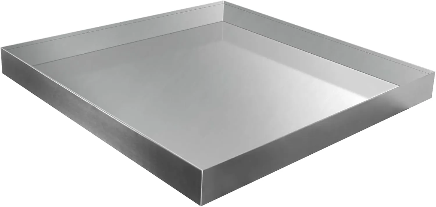 Washing Machine Pan,32''x30''x2.5'' Heavy Duty 304 Stainless Steel Washing Machine Drain Pan,Washer Tray for Floor Protection,Compact Washer Drip Tray No Hole