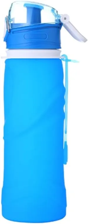 Water Jug Collapsible Water Bottle Silicone Foldable Water Bottles Portable 750 Ml/ 24.8 Oz for Travel Hiking Cycling Sports Camping Sport Bottle (Color : Blue)