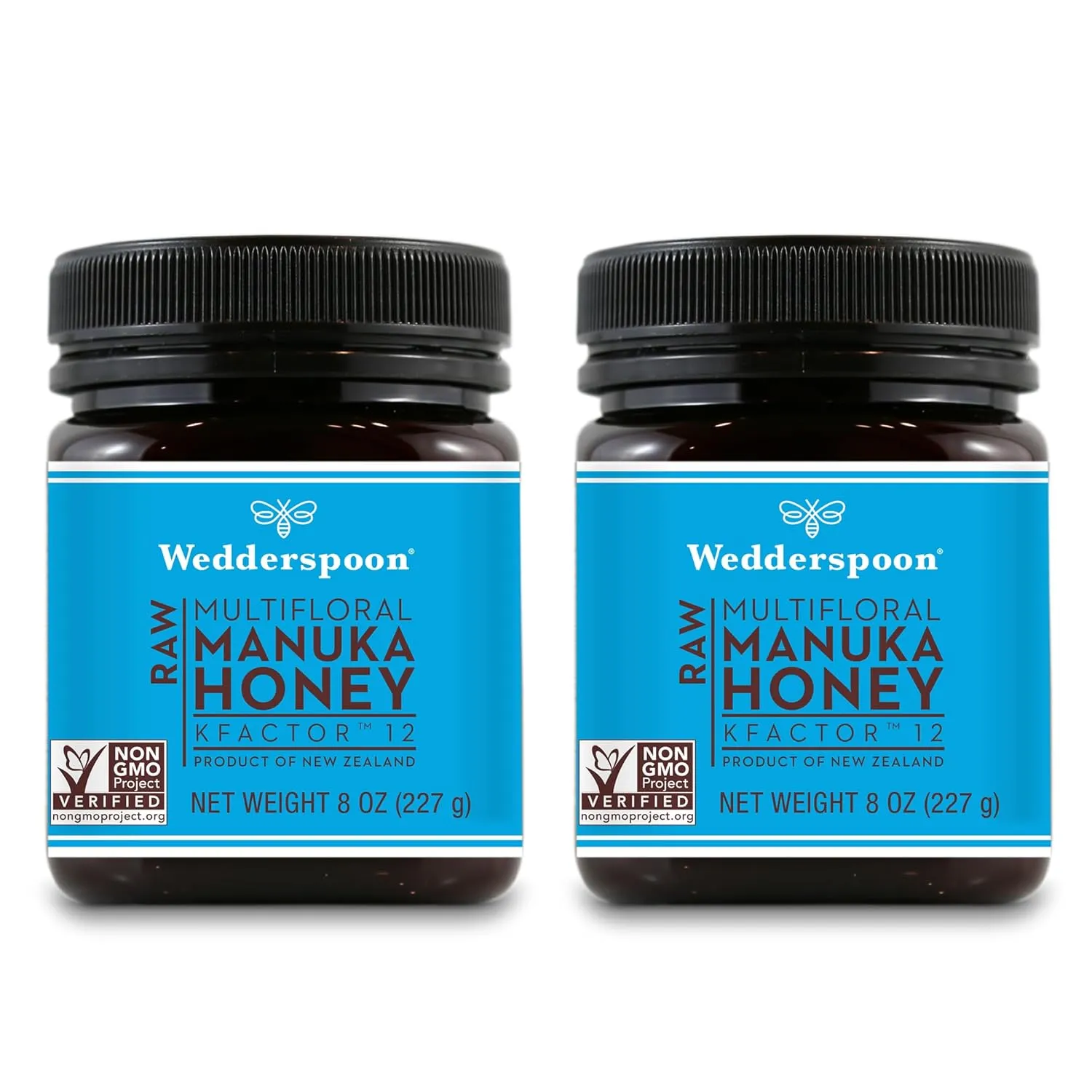 Wedderspoon Raw Premium Manuka Honey, KFactor 12, 8.0 Oz, Unpasteurized, Genuine New Zealand Honey, Non-GMO Superfood, Traceable from Our Hives to Your Home