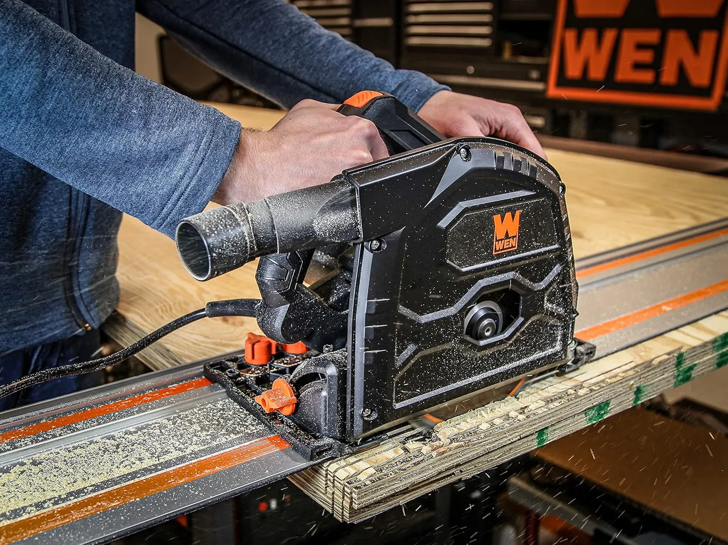 WEN 7.25-Inch Track Saw, Variable Speed (CT1274), Corded Electric