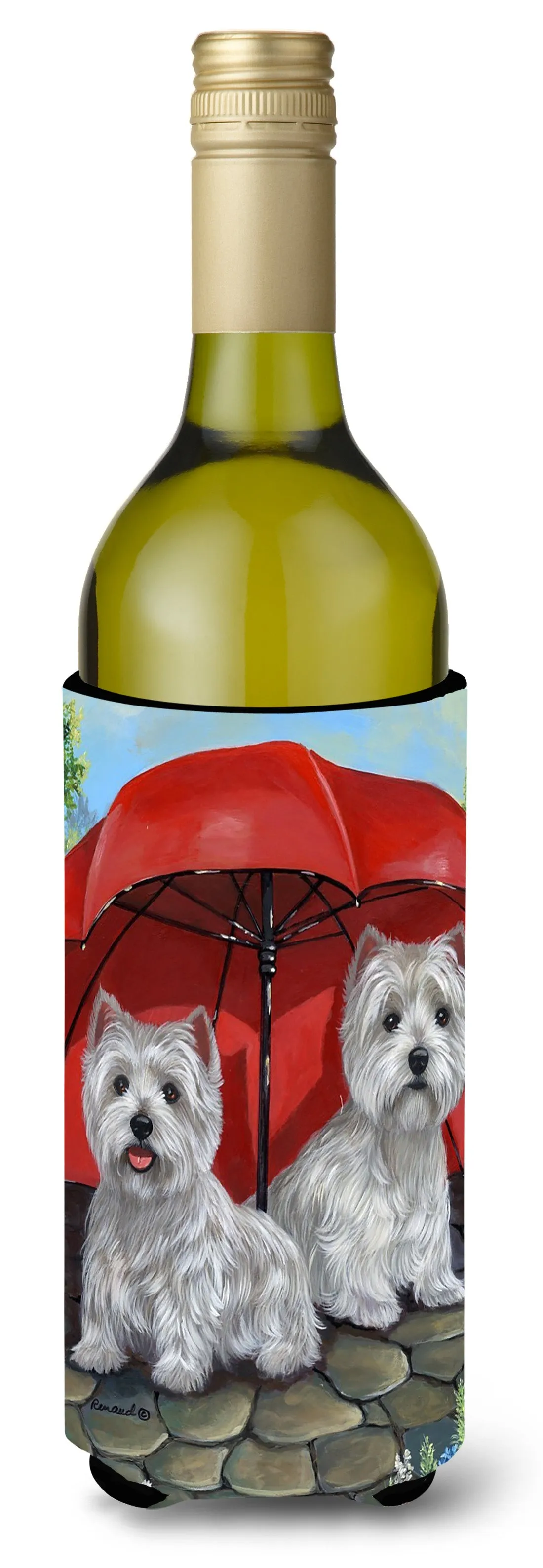 Westie April Showers Wine Bottle Hugger PPP3198LITERK