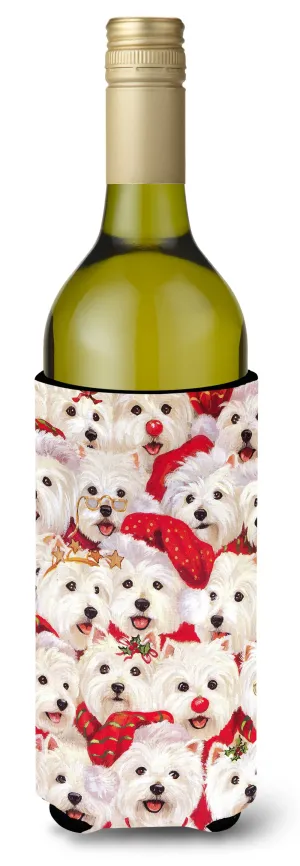 Westie Christmas a Plenty Wine Bottle Hugger PPP3133LITERK