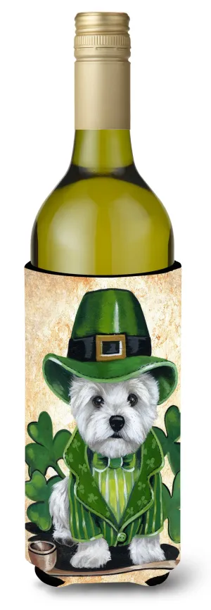 Westie St Patrick's Day Leprechaun Wine Bottle Hugger PPP3214LITERK