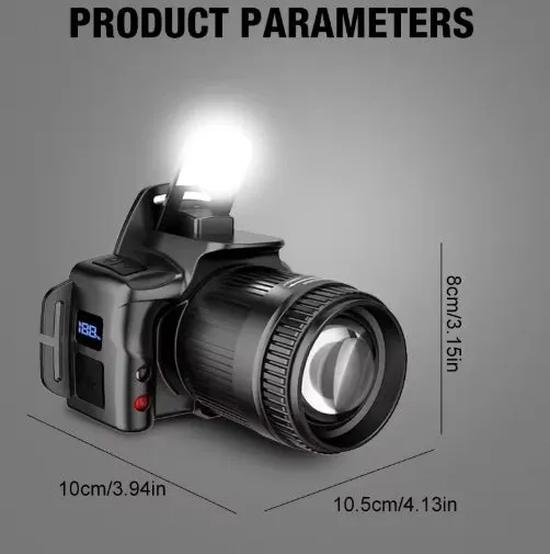White Laser 100000 lumens Sensor Zoom Headlamp Digital Display Phone Rechargeable Headlamps