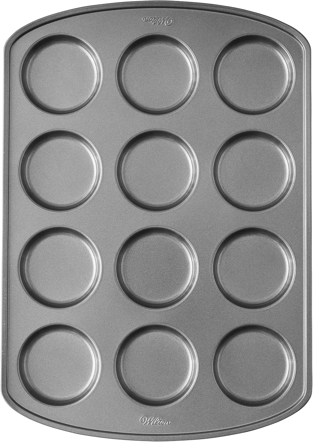 Wilton Perfect Results 12-Cavity Muffin Top Pan, Made without PFAS Non-Stick Bakeware, Scratch Resistant Baking Pan (Steel), the Must-Have Kitchen Essential.