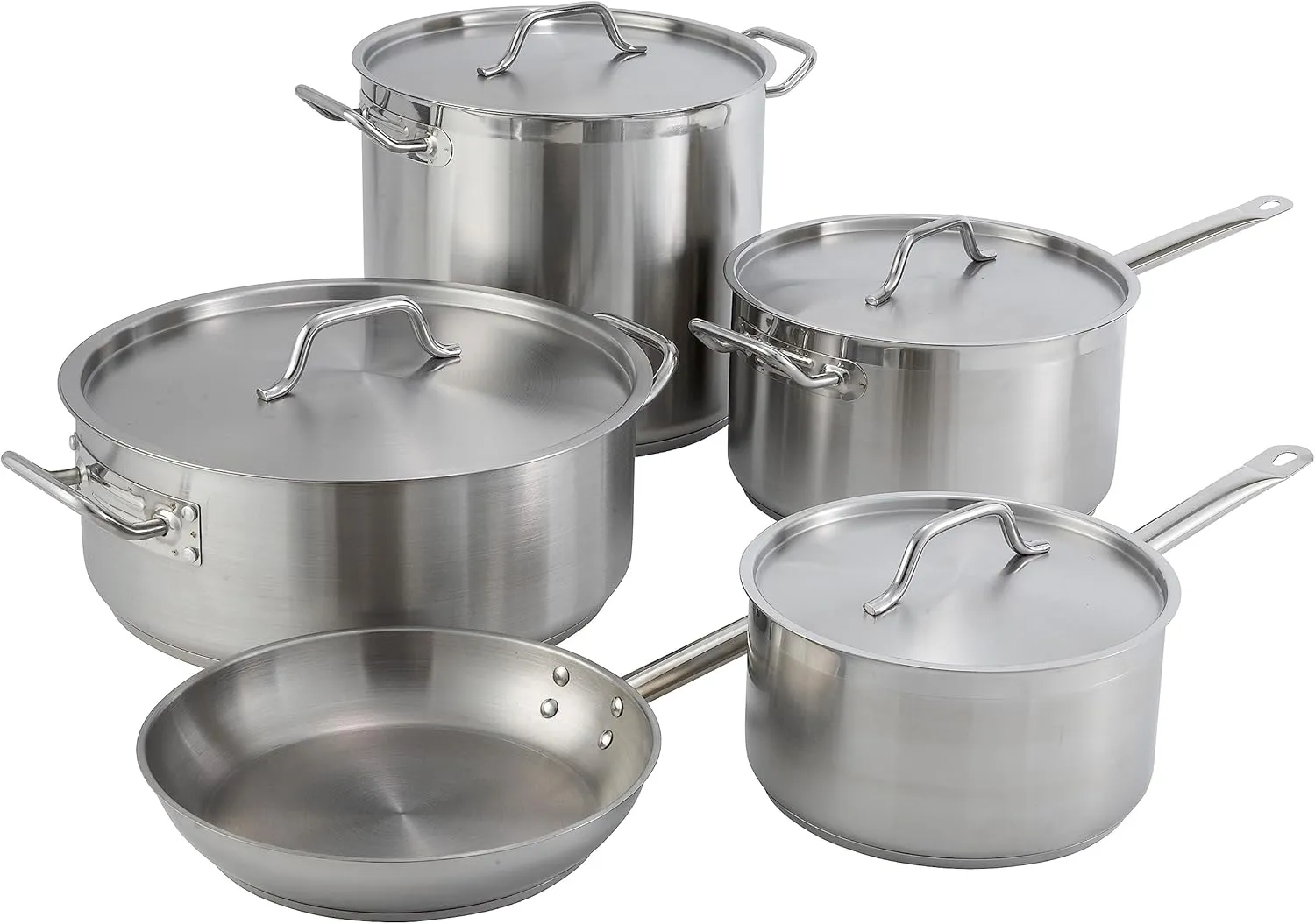 Winco Commercial-Grade Stainless Steel Brazier with Lid, 20 Quart