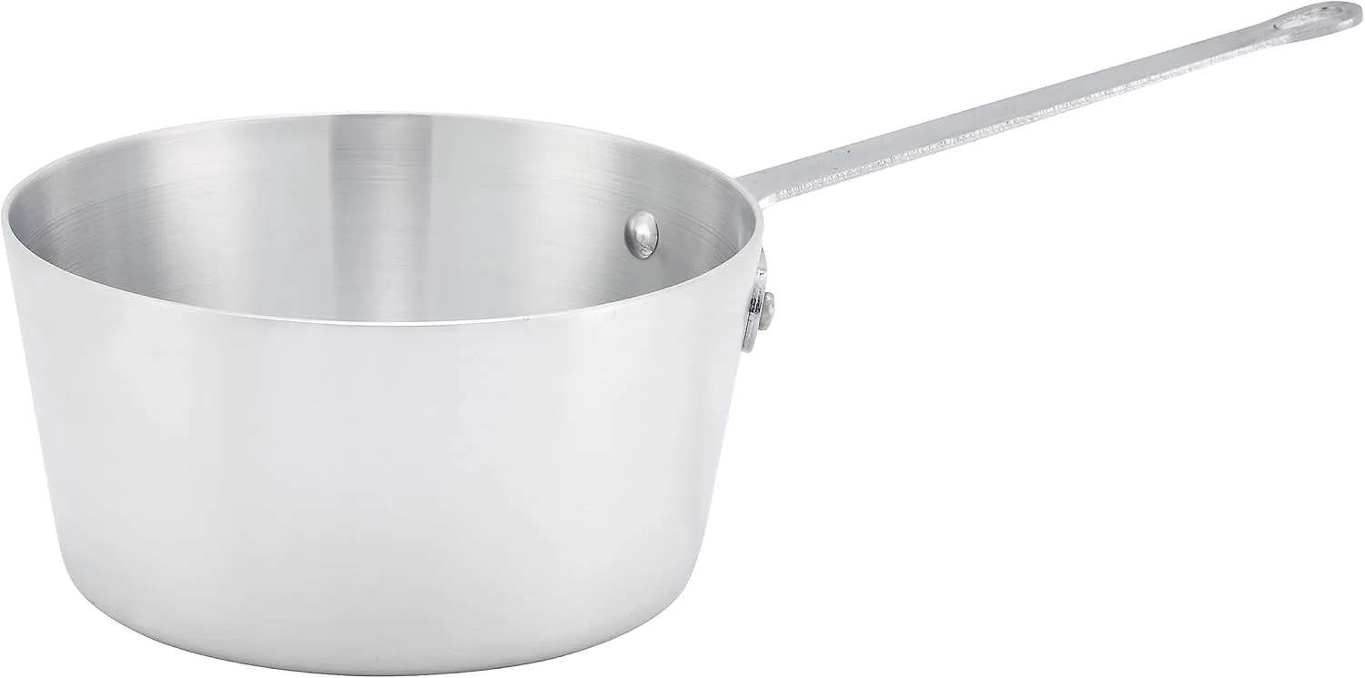 Winco Heavy-Duty Aluminum Tapered Sauce Pan, 3mm, 5 Quart