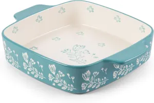 Wisenvoy Baking Dish Ceramic Brownie Pan 9x9 Baking Pan Casserole Dish Lasagna Pan Square Rose Dish Pan Bakeware Sets