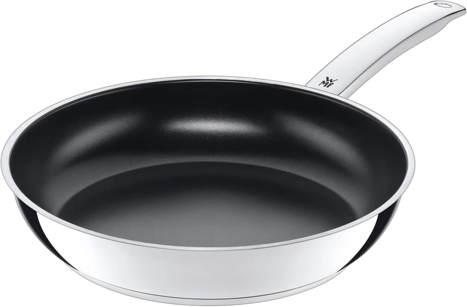 WMF 748266021 Devil Coating Diameter 26 cm Devil Pouring Rim Stainless Steel Cromargan Stainless Steel Frying Pan Suitable for Induction Cookers – Stainless Steel, Silver, 19 x 27.5 x 7.5 cm