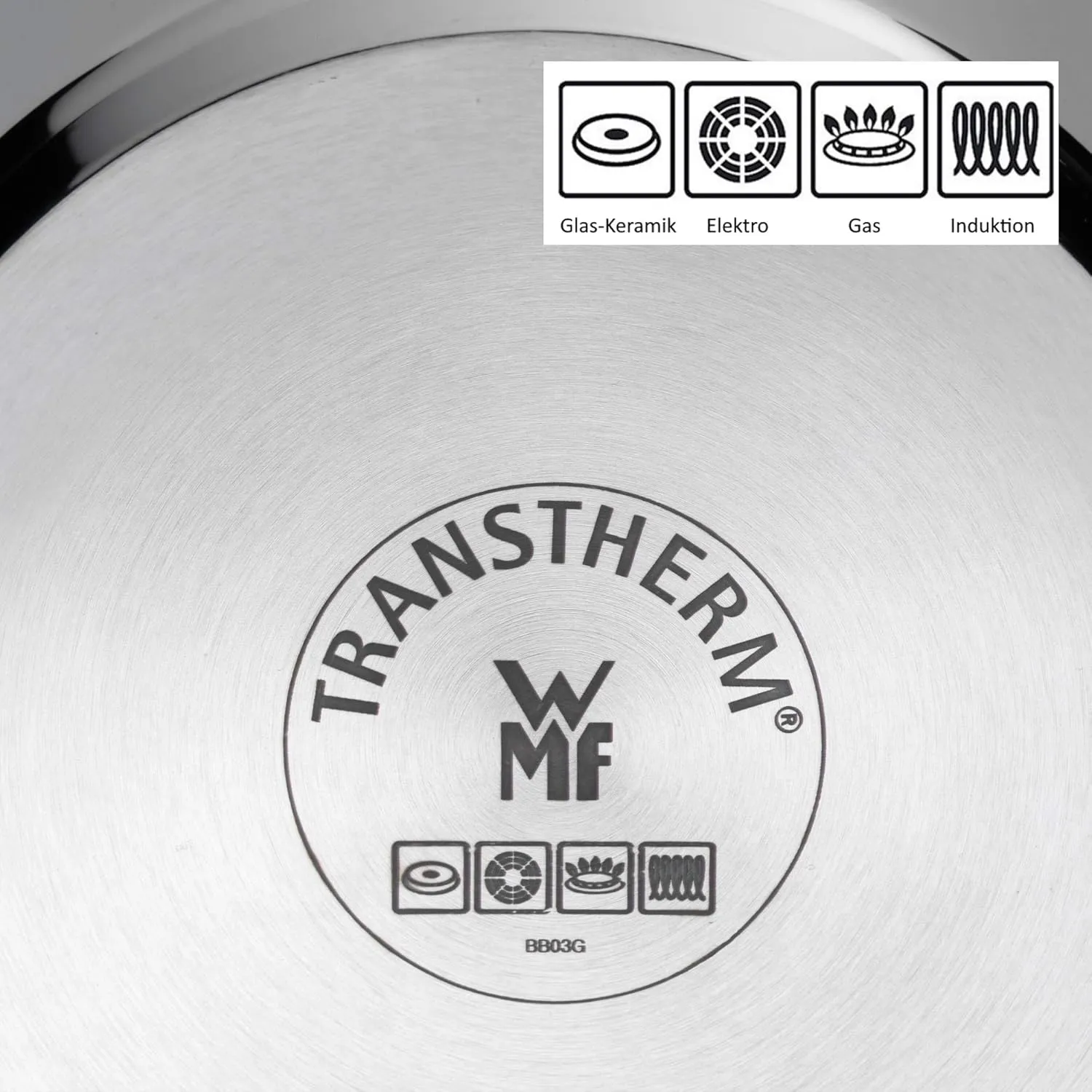 WMF Induction Sauté Pan 28 cm with Lid 5.0 L Cromargan Stainless Steel Coated Oven Safe High Rim