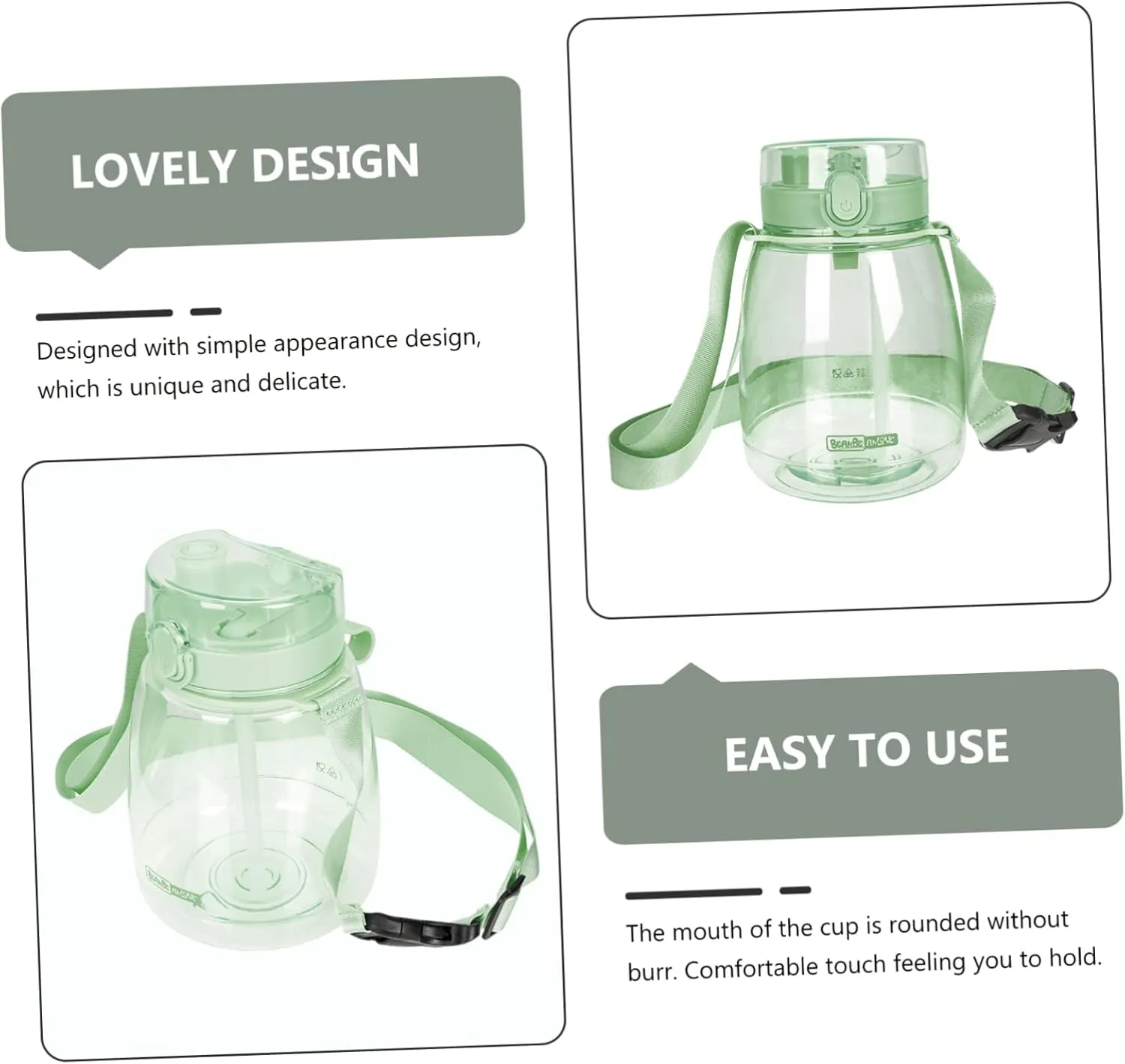 Yardwe Large Capacity Sports Water Cup Collapsible Bottle Straw Water Dispenser
