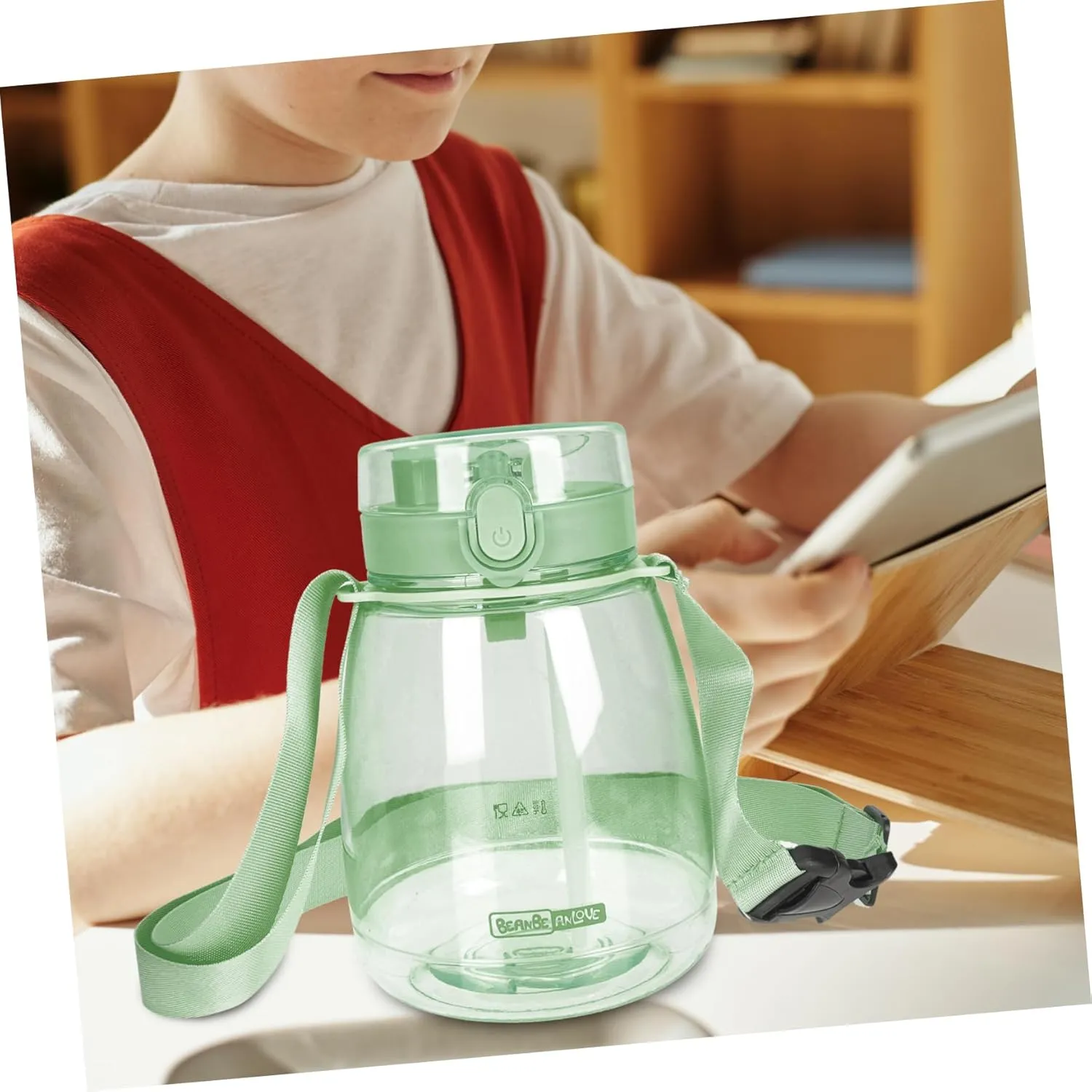 Yardwe Large Capacity Sports Water Cup Collapsible Bottle Straw Water Dispenser