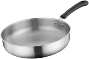 YIJU Camping Frying Pan Deep Fry Pan Nonstick Equipment Gift Flat Griddle Stainless Steel for Outdoor Activities RV Home Camping, 25.2cm