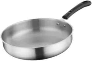 YIJU Camping Frying Pan Deep Fry Pan Nonstick Equipment Gift Flat Griddle Stainless Steel for Outdoor Activities RV Home Camping, 29.3cm