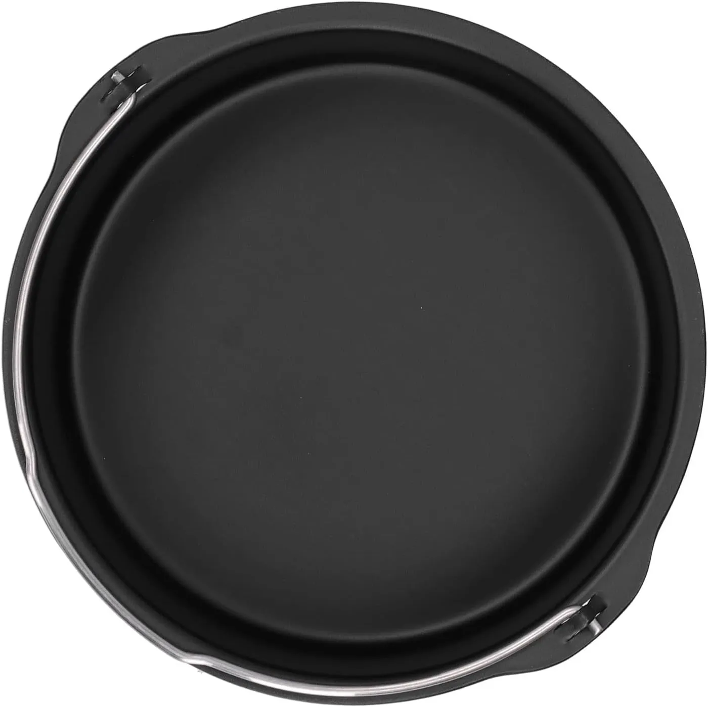 Yosoo Air Fryer Baking Pan, Oven Air Fryer Basket Cake Drum with Non Stick Design Carbon Steel NonStick Cake Baking Tray Kitchen Electric Accessory for Electric Steamers (8 Inch)