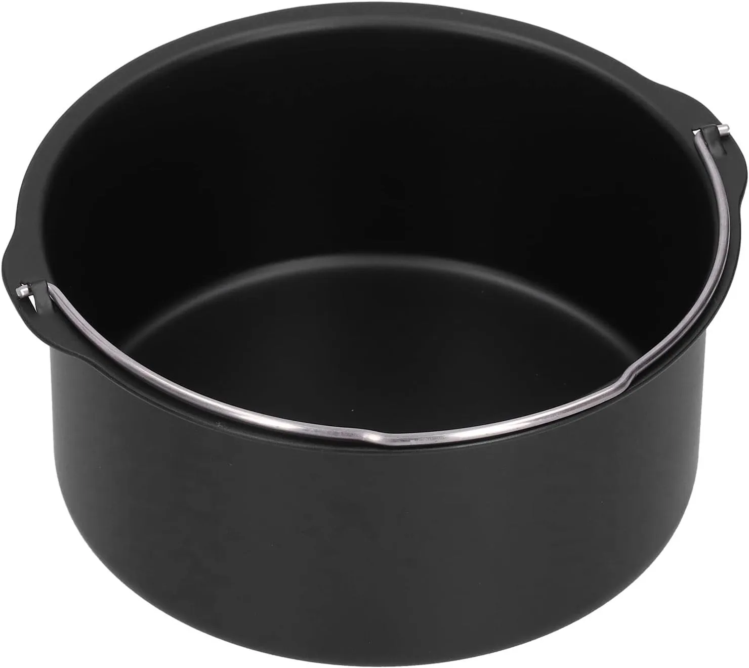 Yosoo Air Fryer Baking Pan, Oven Air Fryer Basket Cake Drum with Non Stick Design Carbon Steel NonStick Cake Baking Tray Kitchen Electric Accessory for Electric Steamers (8 Inch)