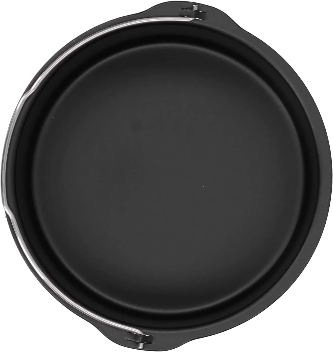 Yosoo Air Fryer Baking Pan, Oven Air Fryer Basket Cake Drum with Non Stick Design Carbon Steel NonStick Cake Baking Tray Kitchen Electric Accessory for Electric Steamers (8 Inch)