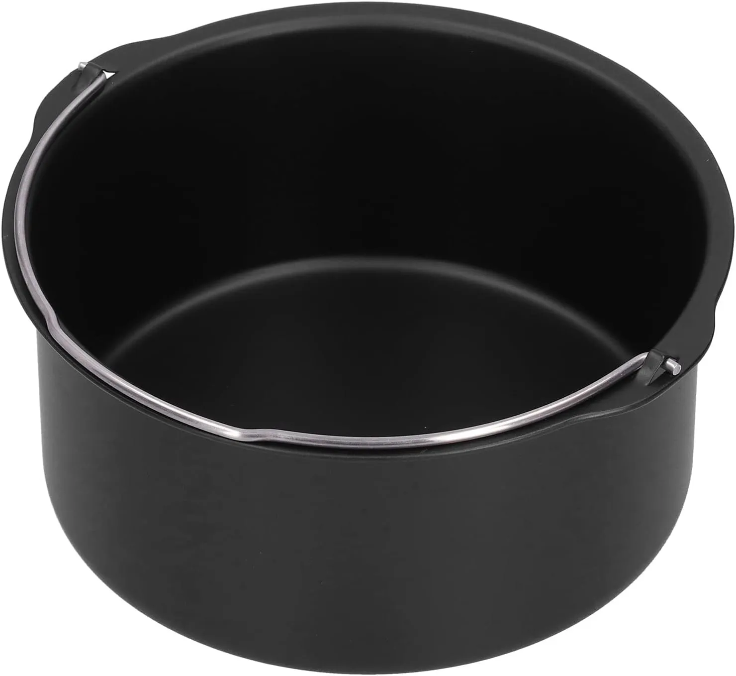 Yosoo Air Fryer Baking Pan, Oven Air Fryer Basket Cake Drum with Non Stick Design Carbon Steel NonStick Cake Baking Tray Kitchen Electric Accessory for Electric Steamers (8 Inch)