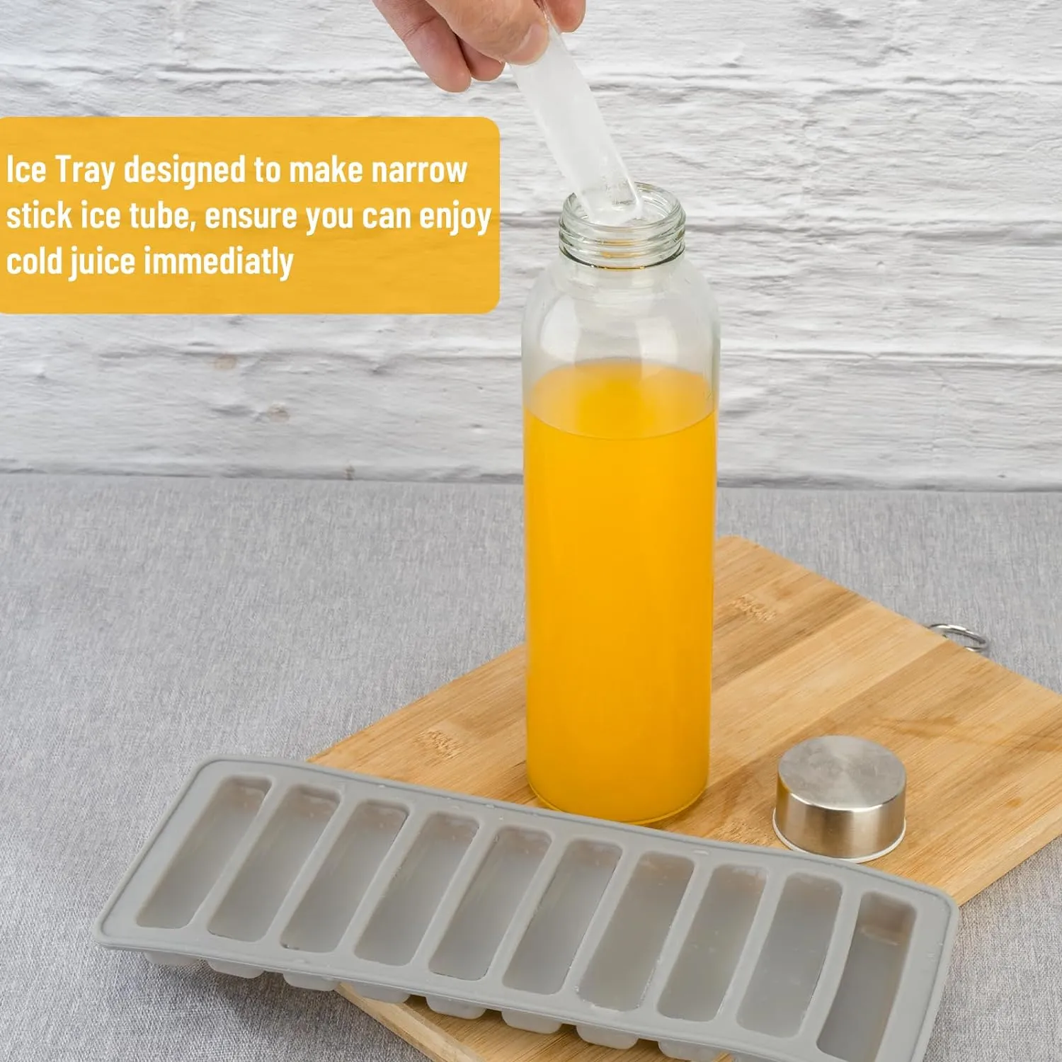 Zukro Glass Water Bottles with Lids 18 oz, Reusable Clear Juice Bottles With Stainless Steel Airtight Cap for Juicing, 100% Leak Proof Juice Drinking Jar for Refrigerator, BPA Free, Set of 12