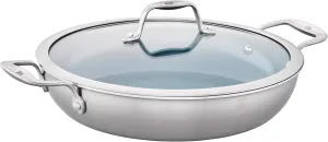 ZWILLING Spirit Ceramic Nonstick Braiser, 4-qt, Stainless Steel/Grey